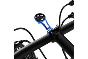 BIBERAXLE 32mm Bicycle Stem Computer Mount for Garmin Edge Explore, Flashlight and Action Camera Install, Compatible with Bryton, Wahoo, and CATEYE, Lightweight Aluminum Alloy Bike GPS Out-Front Mount Blue