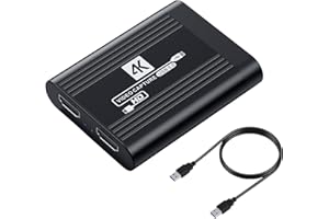 SHUBEIEUMI Capturadora de Video, 4K Dispositivo de Captura de Video HDMI USB 3.0, Video Card HD 1080P HDMI Grabación de Vídeo con Transmisiones en Directo, 1080P 60FPS
