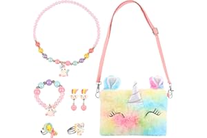 Talifoca Sac Licorne Jouet Fille 2-8 Ans, Bijoux Licorne Fille Cadeau Anniversaire