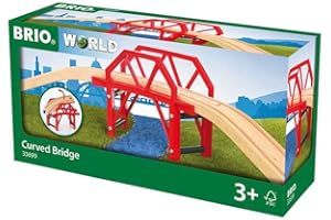 Brio World - 33699 - Pont Courbe - Accessoire pour circuit de train en bois - Pour agrandir son circuit - Jouet pour garçons et filles à partir de 3 ans