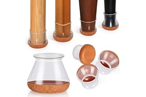 RKELA Protector Patas Sillas, 16 piezas Protectores de Suelo para Patas de Silla, Silicona Tapas de Piernas de Silla Con almohadilla de Fieltro engrosada (Transparente)
