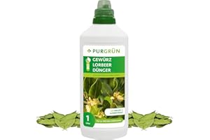 Purgrün® Bio-Gewürzlorbeer-Dünger 1 Liter – Organische Rezeptur – Premium-Flüssigdünger – NPK 4+1+7 – Mit Algenextrakt & Vinasse – Extra Kalium für aromatische Blätter