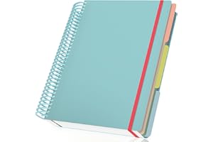 Yarotm Quaderno a Spirale A4 - Taccuino Appunti a Righe - 23.5x29.8cm Azzurro Blocco Note - 90GSM Quaderno a Righe - Notebook Diario di Viaggio 120 Fogli/240 Pagine Copertina Morbida e Spirale