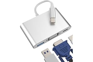 ZOYUZAN USB C to VGA Type C Docking Station Hub for iPhone (3in1) Compatible for Samsung Apple 15 Pro Max Plus for iPad Air Mini Macbook Adapter TV Display Cable Splitter Laptop Extender Monitor Connector CD