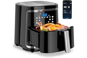 Aigostar Smart Cube - Friteuse à air intelligente sans huile. 1900W, 7L. Mode manuel, écran tactile LED, 7 fonctions préréglées + maintien au chaud et mode manuel. Connexion Wifi. Sans BPA.