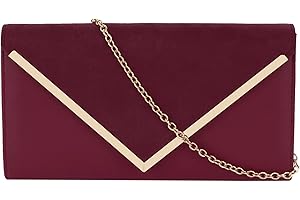 MEGAUK Damen Clutch Samt Abendtasche Elegante Handtasche Envelope Tasche Unterarmtasche mit Kette für Hochzeit Wedding Prom Party