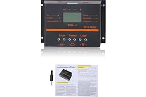 ZUNATE Solar Controller,12V 24V Auto 80A PWM Solarladeregler Solarpanel Laderegler LCD Display Solar 80A PWM Solar Lade-/Entladeregler,Solarladeregler Solar Charge Controller