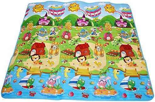 Baby Crawling Play Mat, RosyXandy Non-Toxic Extra Thick Foam Baby Play Mat For Tummy Time And Crawling (200 x 180 cm)