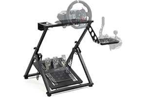 Gazzyt Foldable Racing Wheel Stand Adjustable Sim Racing Cockpit Compatible with Logitech/ Thrustmaster/Fanatec/PXN/Moza R5 R9 G29 G920 G923 T248 T300RS GT T500 Sturdy Gaming Stand,Space-Saving Design