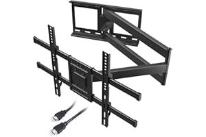 BONTEC Soporte TV Pared con Brazo Articulado Extralargo de 1040mm para Pantallas de 32-75" de Planos/Curvos LCD/LED/OLED, hasta 60 kg, Soporte Pared TV con Giratorio e Inclinable, VESA Máx 600x400 mm