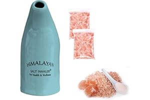PROFIRST GLOBAL Himalayan Salt Pipe Inhaler Ceramic/Salt Inhaler | The Salt Therapy Inhalors for Allergy Filled with 100% Pure Himalayan Salt Crystal -with 300gm Salt Free…