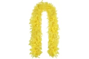 ZALAON Yellow Feather Boa,60 Gram Yellow Turkey Feather Boa For Christmas Festivals Pride Hen Do Stag Do Halloween (2M)