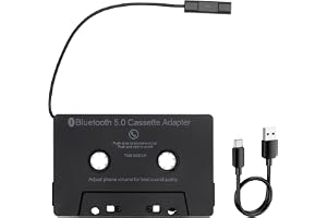 VOSSOT Bluetooth-kassettadapter för bil, trådlös adapter med Bluetooth 5.0, adapter för bilkassett, handsfree, HD-ljudformat