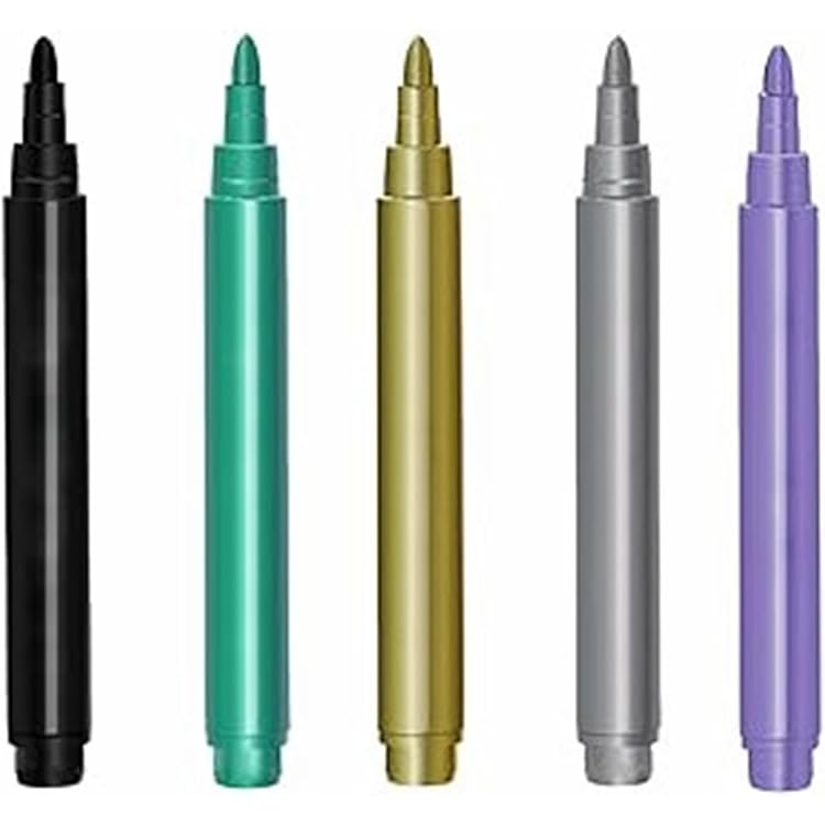 Feutre Blanc Pour Vitre Marqueurs Pour Verre Effaçables • 5 Couleurs Métalliques • Pour Verres à Vin & Événements Feutres Effacables