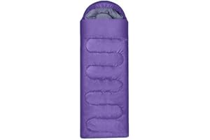 True Face Camping Sleeping Bag 3-4 Season Warm & Cool Weather Hooded Rectangular Single Sleep Bags For Hiking Backpacking Lightweight Packable Travelling Outdoor