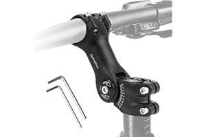Getyjoe Potence de Vélo Réglable ±60 Rehausseur de Guidon de Vélo 31,8 mm x 120 mm Potence de Guidon Réglable avec Clé Hexagonale pour Vélo de Montagne Vélo de Route MTB