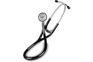 Stetoscopio cardiologico Pulox - Stetoscopio professionale a tubo singolo con doppia testa in acciaio inox