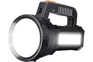 YBQZ Torcia LED Alta Potenza, Ricaricabile 15000 Lúmenes 10000mAH 6 Modalità Torcia Lanterna Super Luminoso IPX4 Impermeabile Lampada Emergenza Portatile per Campeggio Caccia Ciclismo Escursioni