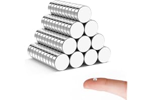 KOBOKO 100 stycken neodymmagneter, 3 x 1 mm minimagneter, starka magneter, för pyssel, whiteboard, anslagstavlor, magnettavla, band och mycket mer