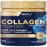 Nutraxin Beauty Gold Collagen Powder 300 Gr, Tip 1-2-3 Kolajen, C Vitamini, Hyal&uuml;ronik Asit + Facial Cleanser 100ml Hediye