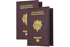 BEIFON 2pcs unisex Protège-Passeport Porte Etui Housse Passeport Couverture Protection Holder Pochette Passeport Protecteur Portefeuille Carte de Visite Organisateur de Cartes Accessoires de Voyage