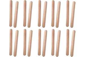 Lezevn Wood Rhythm Sticks Music Percussion Sticks Classical Hardwood Claves Percussion Rhythm Sticks for Adults and Kids (10 Pairs)