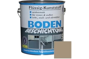 DYNAMIC24 Plastica liquida, 5 l, rivestimento per pavimenti, 50 m², vernice per calcestruzzo e massetto, rivestimento per pavimenti, per interni ed esterni, terrazze e cantine, beige grigiastro RAL 1019