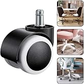 Sandofis Ofis Koltuğu Tekerleği,Siyah Beyaz,50 mm, Pim &Ccedil;apı 11 mm,Evrensel Değiştirilebilir Mobilya Tekerlekleri,