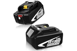 FUNBATT 2X FUNMALL BL1860B Repuesto para Batería Makita 18V 5.5Ah BL1860B BL1840B BL1840 BL1830B BL1830 BL1845 BL1835 BL1825 BL1820 196673-6 196399-0 194205-3 194204-5 194309-1 LXT-400 con Indicador LED