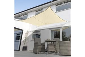 Kookaburra Waterproof Garden Sun Shade Sail Canopy in Sand 98% UV Block (5m x 4m Rectangle)