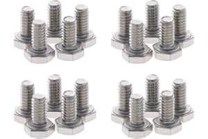 MroMax 1/4-20 x 1/2" Bulloni a vite a testa esagonale A2-70(304) in acciaio inox completamente filettato, 20 pezzi