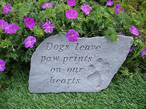 Large Dog Stone Memorial Plaque Dogs leave paw prints
