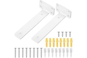 SYBDXJ Soporte para estante, 2 piezas Soporte para estante flotante, soporte para estante invisible, soporte para estante, soporte para estante, soporte para estante de pared - blanco/20 cm