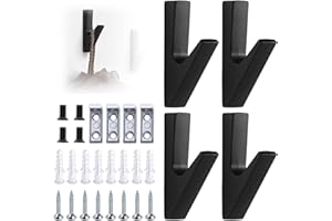 Bosmsaslad 4 Pcs Percheros Pared, Ganchos para Colgar, Colgador Toallas de Baño, Impermeable Ganchos para Cocina y Baño, Resistentes Percha Colagar Multiuso, Cuelga Llaves Pared, Diseño Moderno, Negro