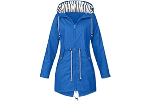 uxxnjfg Imperméable Femme Coupe Vent Parka de Pluie Avec Capuche Outdoor Veste Sport de Travail Grande Taille Randonnée Manteau Adulte Jacket