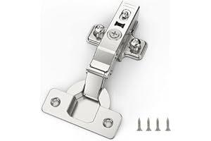 Furniware 2 Stück Schrankscharniere, Öffnungswinkel 110° mit Hydraulisch Feder Perfekte Softclose Küchenschrank Scharniere, Topf-Bohrabstand 45mm, für Küchenschrank, Schranktür, Kleiderschrank