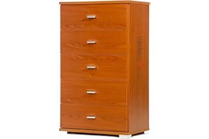 LIBEROSHOPPING.EU - LA TUA CASA IN UN CLIK Mobile Cassettiera in legno con 5 CASSETTI per camera da letto soggiorno L.53 x P.33 x H.91 (Ciliegio)