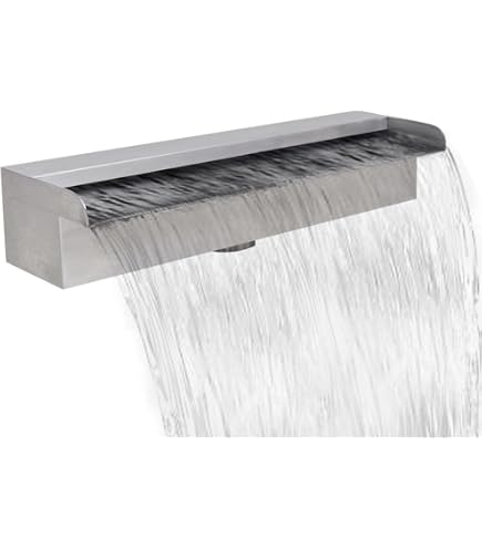 Festnight Fontaine Lame D'Eau Acier Inoxydable Pour Piscine - 45x30x60 Cm - Avec Pompe Intégrée