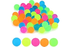 YILIYA 50 Piezas Pelotas Saltarinas para Niños, Neón Brillante Cumpleaños Infantil Regalo de Juegos de Fiesta Educación Temprana Premios Escolares Relleno Piñatas Decompression Toys Color Random (24mm)