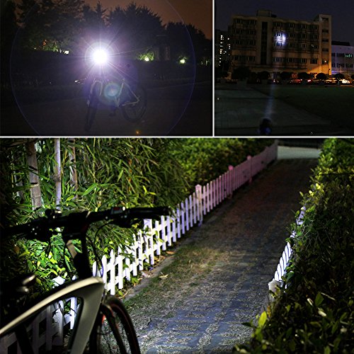 LED Fahrradbeleuchtung, CREE XML-T6 LED Fahrradlampe Set inkl. Frontlicht & 2 Rücklicht, Zoombar, 600LM, 7 Licht-Modi, Farradlicht Set für Radfahren, Camping und täglichen Gebrauch, Wasserdicht Schwarz - 6