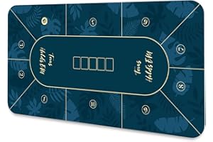 LaiEr Poker Mat Large Size Table Mat Texas Hold'em Poker Rubber Mat Poker Topper for Tables Folding Super Portable Poker Table Blackjack Top Layout Multiple Size Selection(180*90*0.2cm,Blue)