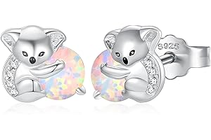 SUOYE 925 Sterling Silver Panda/Owl/Koala Earrings - Cute Animal Earrings Birthday Jewellery Gifts for Women Girls