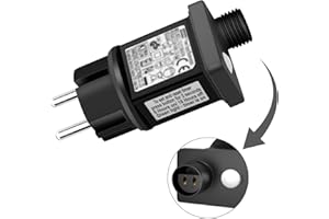 Dalugo Trasformatore Luci Natale, Trasformatore 31v 6W, Alimentatore Luci Natale IP44 con 8 modalità per luci di stringa all'aperto, luci a rete e luci Icicle
