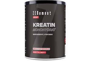 Mikroniserat Kreatinmonohydrat - Smaklöst, 100% Rent - 500 g Pulver | Sport - Kreatin förbättrar fysisk prestation - Utan Tillsatser - Vegansk - 3,4 g/Dag, 4 Månader