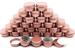 Wopanxye 30-pack 5 ml läppbalsam plåtburkar, 5 g aluminium makeupprovbehållare med skruvlock, tomma metallburkar för förvaring reseburkar för kosmetisk grädde ljus te nagel gör-det-själv-färger, 5