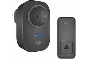 ELRO DB4000 Kit de sonnette de porte cinétique sans fil avec récepteur enfichable et prise de courant, pas besoin de piles 150 m