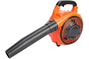 kiskick Soplador de hojas inalámbrico, soplador de vacío de gasolina de 26 cc, soplador de hojas ligero de mano de aceite de 2 tiempos para el cuidado del césped del jardín, patio, soplar hojas y