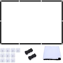 100 Inch Projectiescherm – Dik 16:9 HD Doek, Opvouwbaar, Kreukvrij, Met Bevestigingsset, Voor Binnen En Buiten