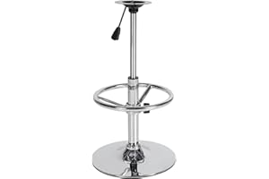‎CLP CLP Barhocker-Gestell Mit Runder Fußstütze I Höhenverstellbares Ersatzgestell für Barstühle I 10 x 10 cm Lochabstand, Farbe:Chrom