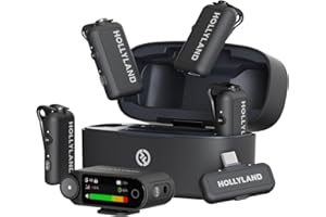 Hollyland LARK MAX 2 Ultimate Combo, micrófono inalámbrico,cancelación de ruido inteligente, monitoreo de audio inalámbrico, grabación interna flotante de 32 bits, micrófono para cámara,iPhone y USB-C